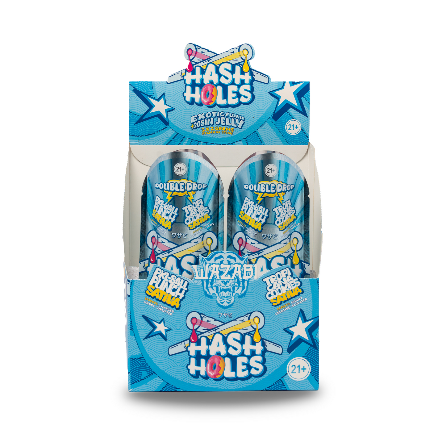 WAZABI EXOTICS 2G HASH HOLE DOUBLE DROP PREROLLS 2CT 10/PK