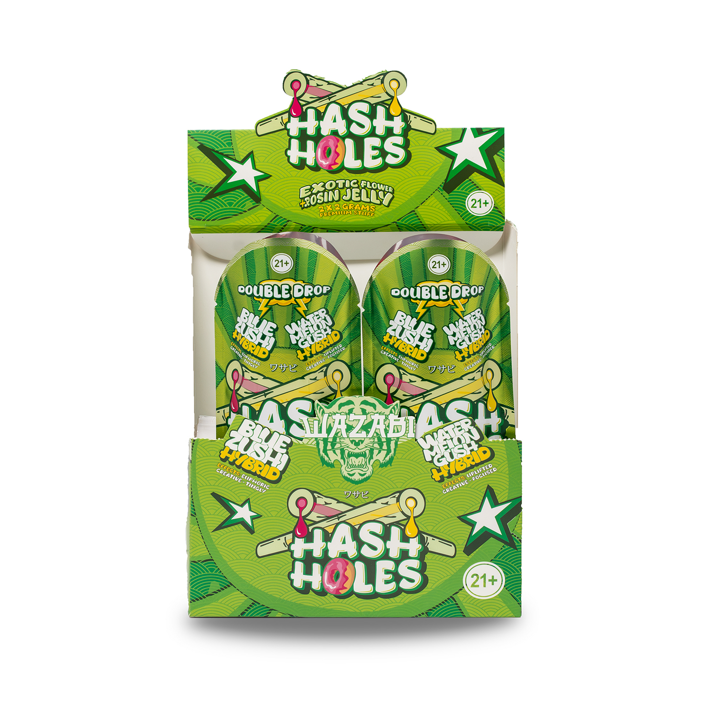 WAZABI EXOTICS 2G HASH HOLE DOUBLE DROP PREROLLS 2CT 10/PK