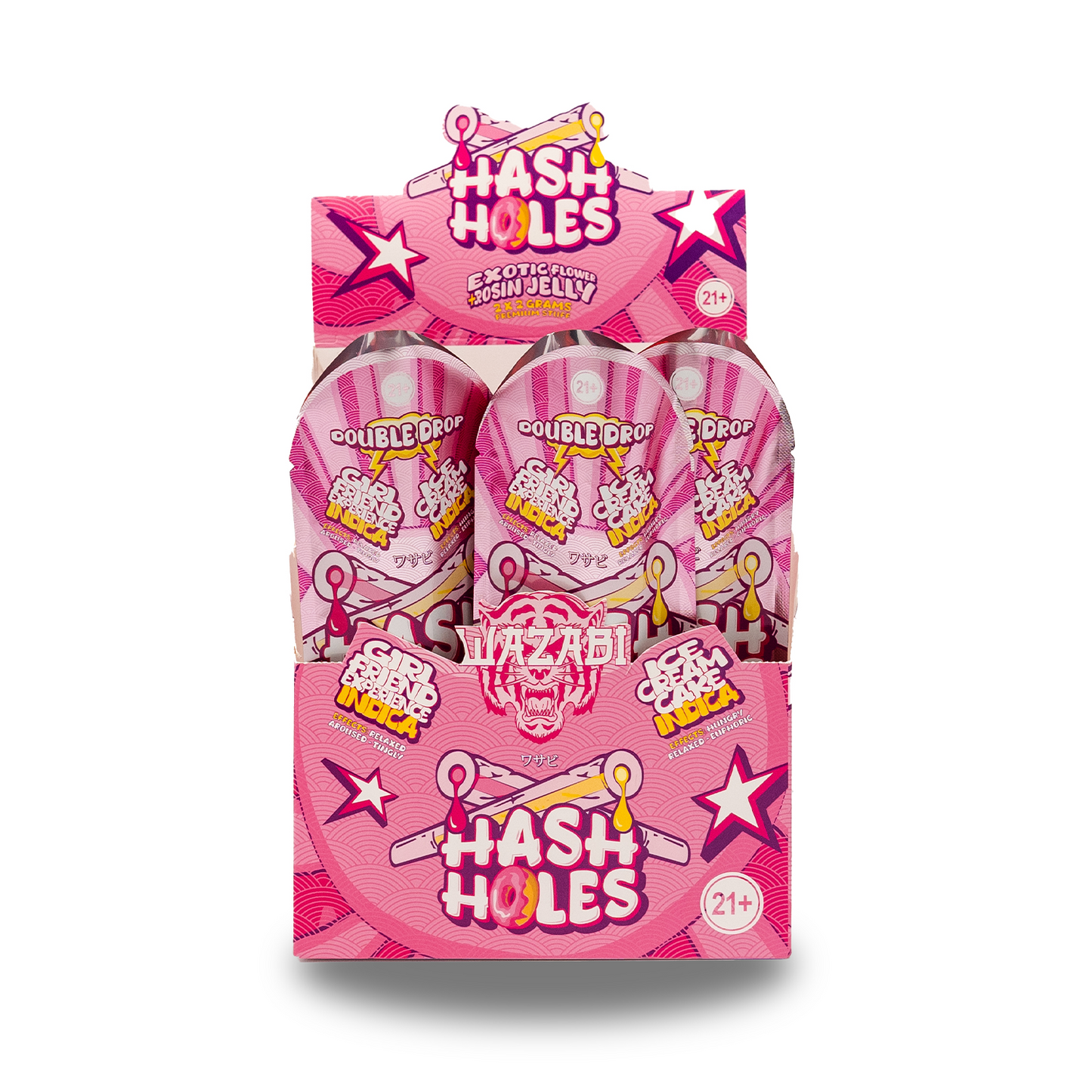 WAZABI EXOTICS 2G HASH HOLE DOUBLE DROP PREROLLS 2CT 10/PK